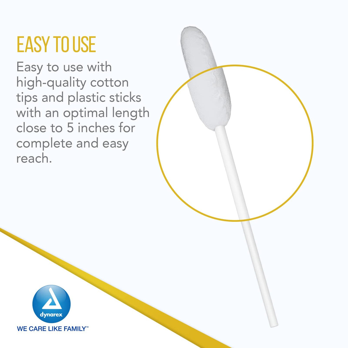 Dynarex Lemon-Glycerin Swabsticks, Foam Tip, 3 Swabsticks per Packet