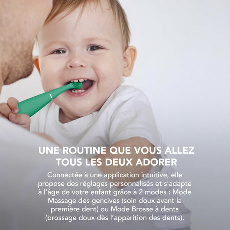 ISSA baby Soft Silicone Sonic Toothbrush, Kiwi Green Panda