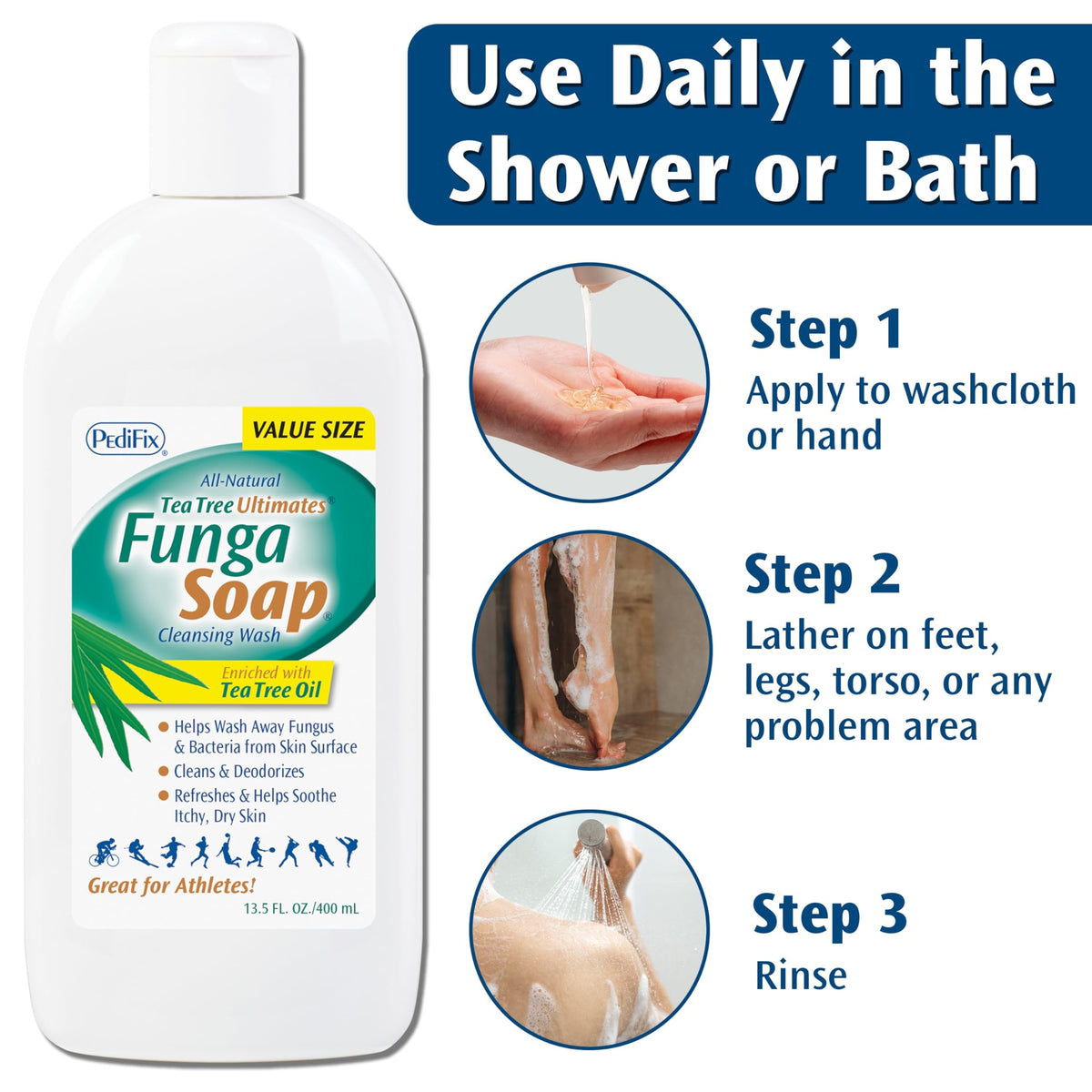 Tea Tree Ultimates FungaSoap Tea Tree-Infused Cleansing Wash, Scented