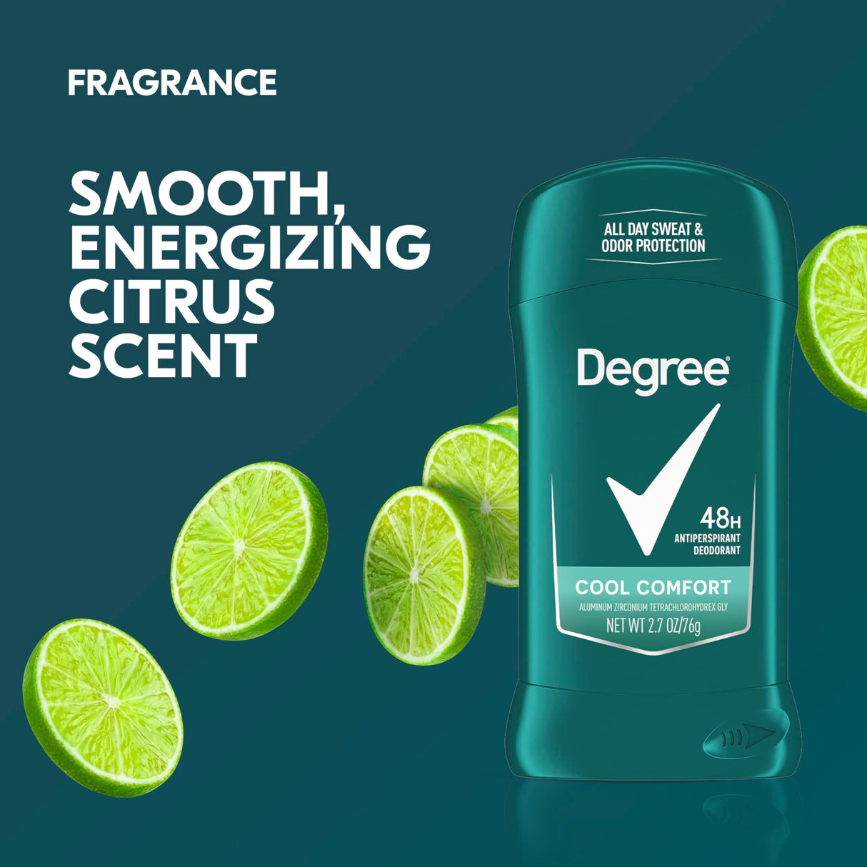 Degree Men Cool Comfort Antiperspirant Deodorant Solid, 2.7 oz