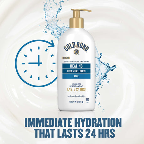 Gold Bond Healing Hydrating Lotion with Aloe, 14 oz Pump Bottle