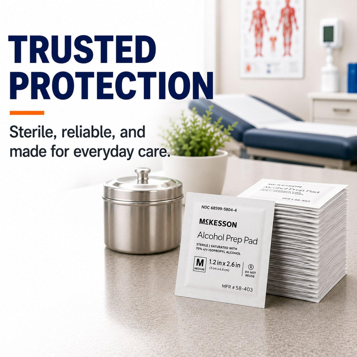McKesson Alcohol Prep Pad, Sterile, Medium, 1.2" x 2.6"