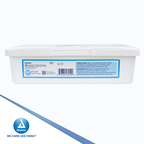 DynaCare Flush Away Flushable Wipes, Aloe & Lanolin, 60 Count Tub