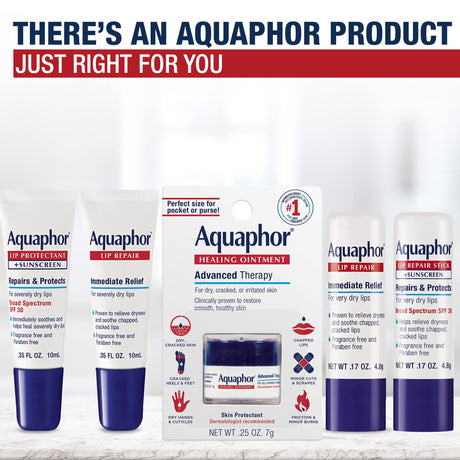 Aquaphor Lip Repair Stick, Immediate Relief, .17 oz, Pack of 2
