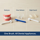 Dawn Mist Denture Brush, 2-Sided Bristle, Opaque