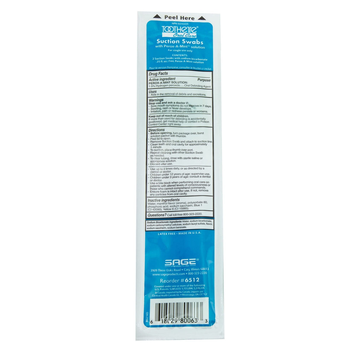 Toothette Suction Swab System with Perox-A-Mint Solution and Mouth Moisturizer