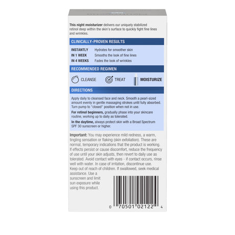 Neutrogena Rapid Wrinkle Repair Retinol Moisturizer Night Lotion, Unscented, 1 fl oz