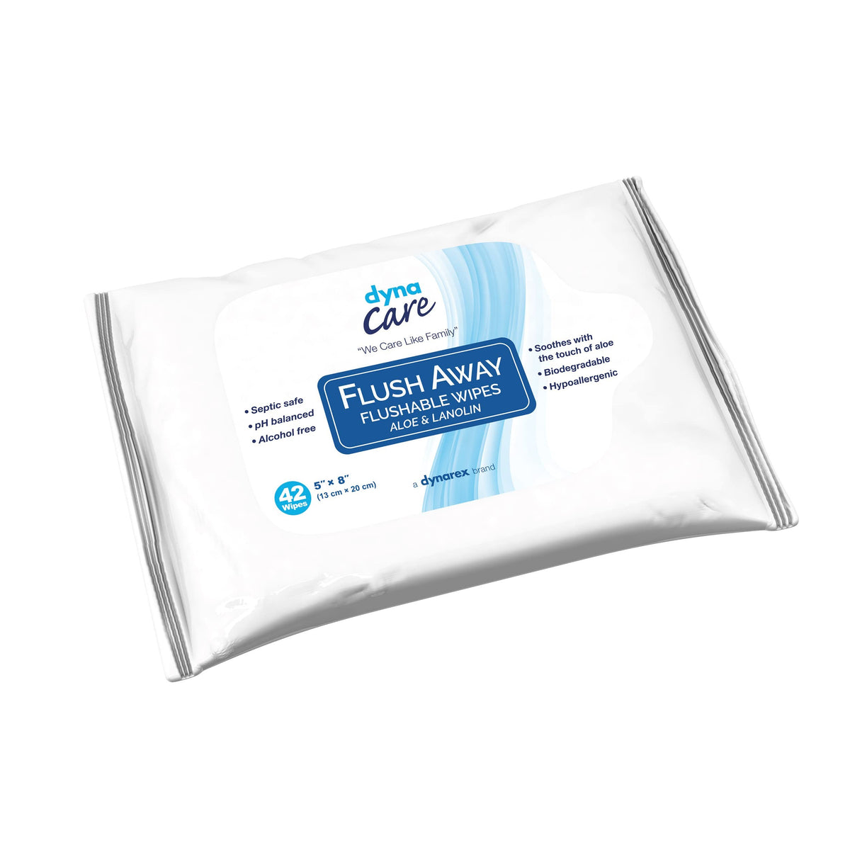 Dynarex Scented Flushable Wipes, Soft Pack, 5" x 8"