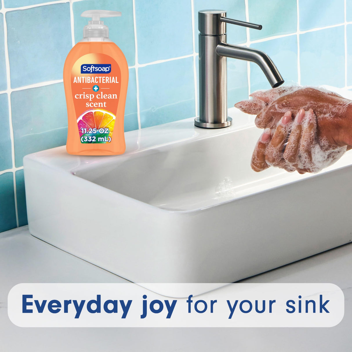 Softsoap Antibacterial Liquid Hand Soap, Crisp Clean Scent, 11.25 Oz Pump Bottle