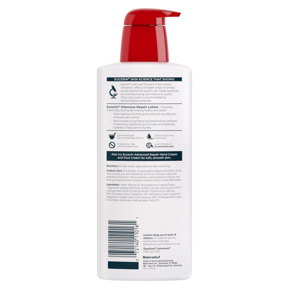 Eucerin Intensive Repair Lotion, Fragrance Free, 16.9 fl oz