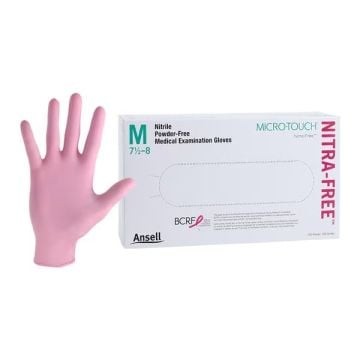 Ansell Micro-Touch NitraFree Nitrile Exam Gloves, Powder-Free
