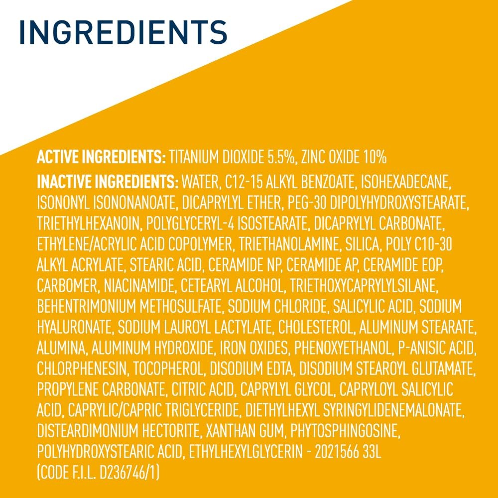 CeraVe Hydrating Mineral Sunscreen Medium Sheer Tint SPF 30 Lotion, Unscented, 1.7 fl oz
