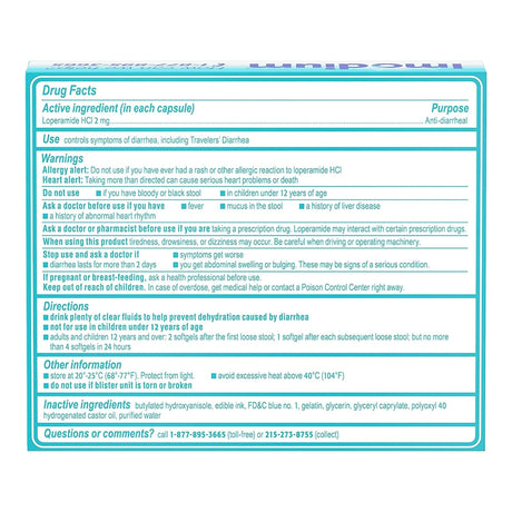 Imodium A-D Anti-Diarrheal Caplets, Loperamide HCl 2 mg - 50580036702-Box - LL Medico