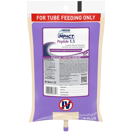 Impact Peptide 1.5 Tube Feeding Formula, Unflavored, 1000 mL - 10043900973712-Single - LL Medico