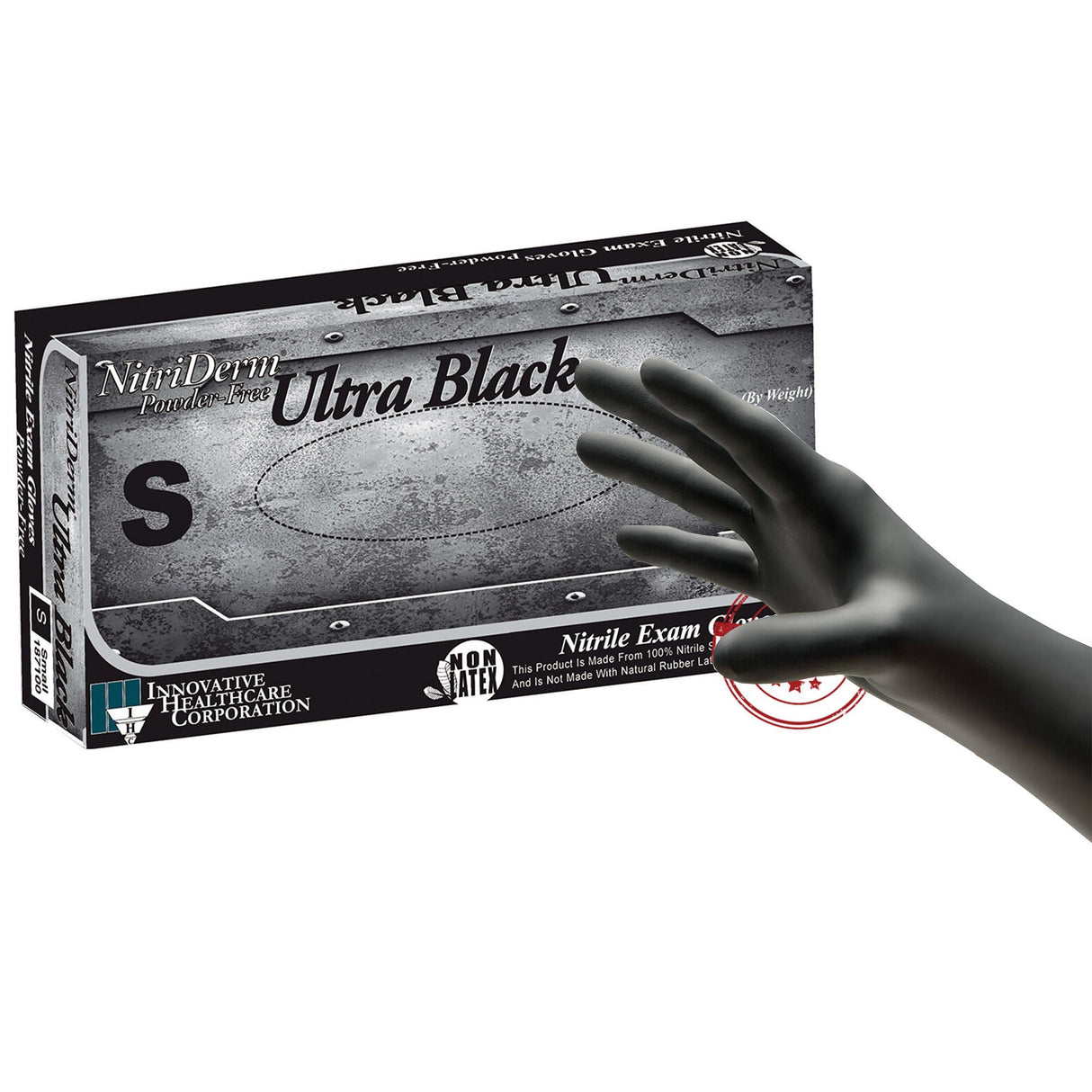 Innovative Healthcare NitriDerm Ultra Black Nitrile Exam Glove - 187100-Box - LL Medico