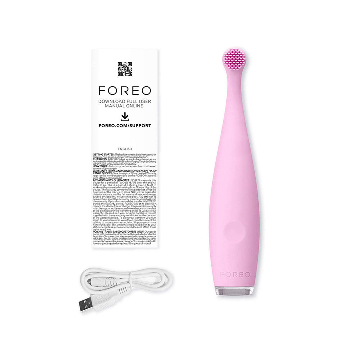 ISSA baby Soft Silicone Sonic Toothbrush, Pearl Pink Bunny - F9878-Single - LL Medico