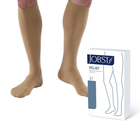 Jobst Relief Medical Compression Stockings, Knee High, Beige, Closed Toe - 114807-Pair - LL Medico