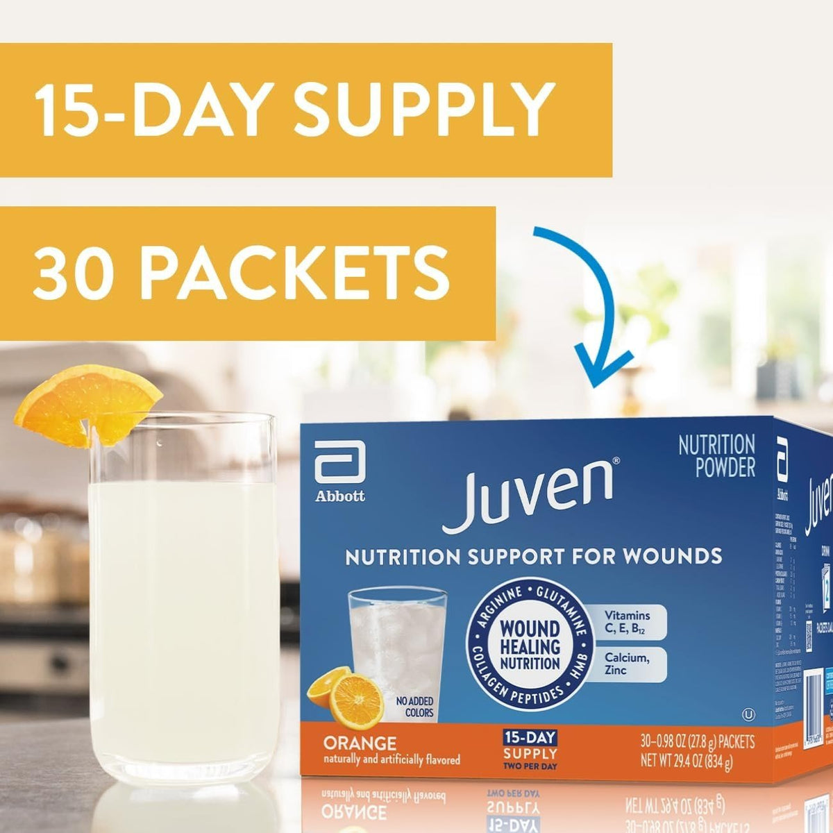 Juven Therapeutic Nutrition Drink Powder, Orange, 0.98 oz Packet - 66693-Pack - LL Medico