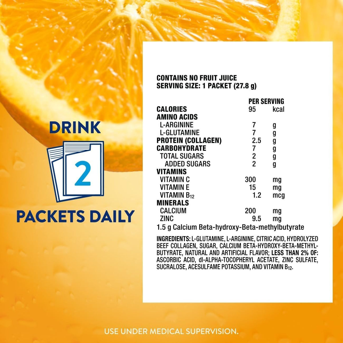 Juven Therapeutic Nutrition Drink Powder, Orange, 0.98 oz Packet - 66693-Pack - LL Medico
