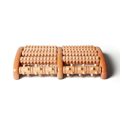 Kanjo Acupressure Foot Massager Multi-Roller, Wooden, 7" x 10" - KANROLLMW-Single - LL Medico