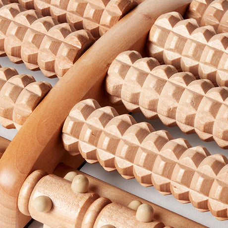 Kanjo Acupressure Foot Massager Multi-Roller, Wooden, 7" x 10" - KANROLLMW-Single - LL Medico