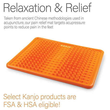 Kanjo Acupressure Foot Pain Relief Mat, Orange, 10.5" x 13.5" - KANFOOTO-Single - LL Medico