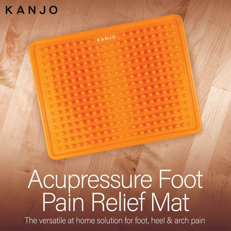 Kanjo Acupressure Foot Pain Relief Mat, Orange, 10.5" x 13.5" - KANFOOTO-Single - LL Medico