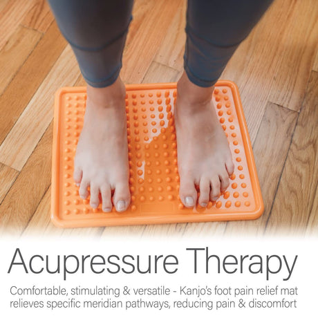 Kanjo Acupressure Foot Pain Relief Mat, Orange, 10.5" x 13.5" - KANFOOTO-Single - LL Medico