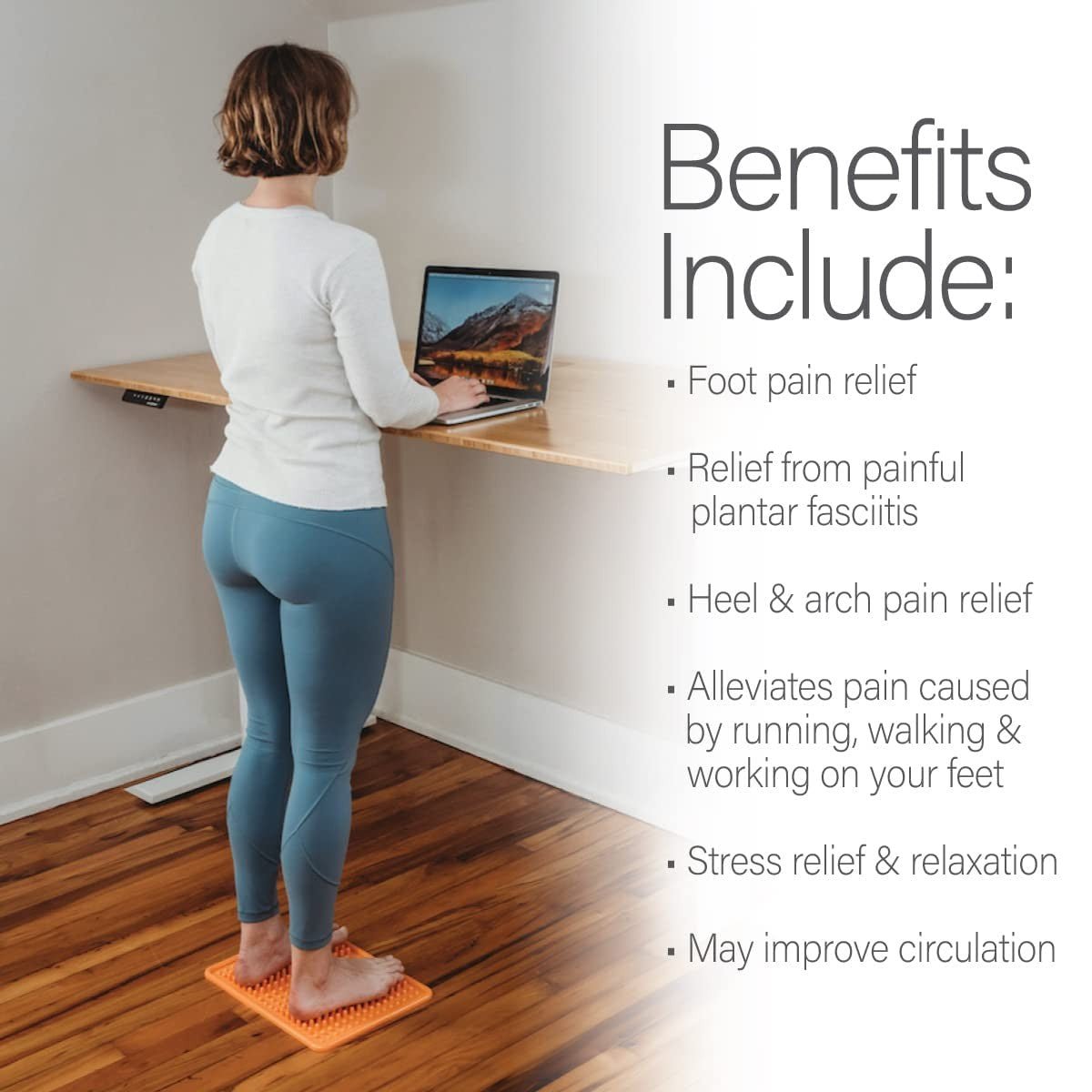 Kanjo Acupressure Foot Pain Relief Mat, Orange, 10.5" x 13.5" - KANFOOTO-Single - LL Medico