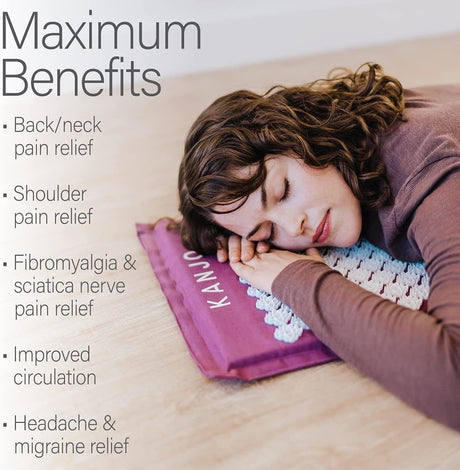 Kanjo Acupressure Mat and Pillow Set, Back Pain Relief, Navy Blue, 17" x 28" - KANNAVM-Each - LL Medico
