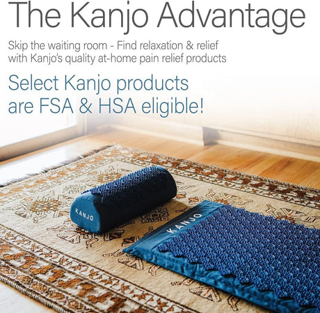 Kanjo Acupressure Mat and Pillow Set, Back Pain Relief, Navy Blue, 17" x 28" - KANNAVM-Each - LL Medico