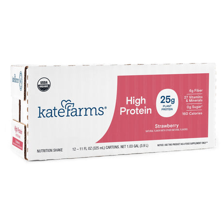 Kate Farms High Protein Nutrition Shake, Strawberry, Case/12 - 811112031420-Case - LL Medico