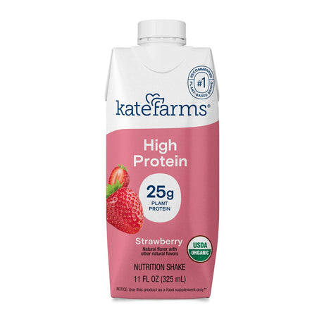 Kate Farms High Protein Nutrition Shake, Strawberry, Case/12 - 811112031420-Case - LL Medico