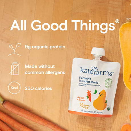 Kate Farms Pediatric Blended Meals, Squash & Carrot, CS/12 - 811112030119-Case - LL Medico