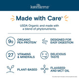 Kate Farms Pediatric Peptide Formula 1.0, Strawberry: 9g organic pea protein, 27 vitamins & minerals, plant-based, easy to digest, tasty strawberry flavor with flaxseed & MCT oil. USDA organic with phytonutrients—ideal plant-based nutrition for kids.