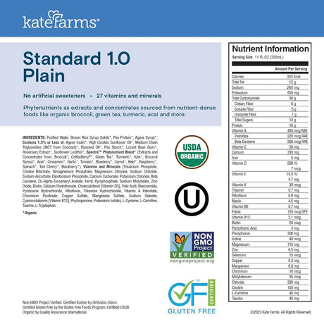 Kate Farms Standard Formula 1.0, Plain, Case/12 - 851823006676-Case - LL Medico