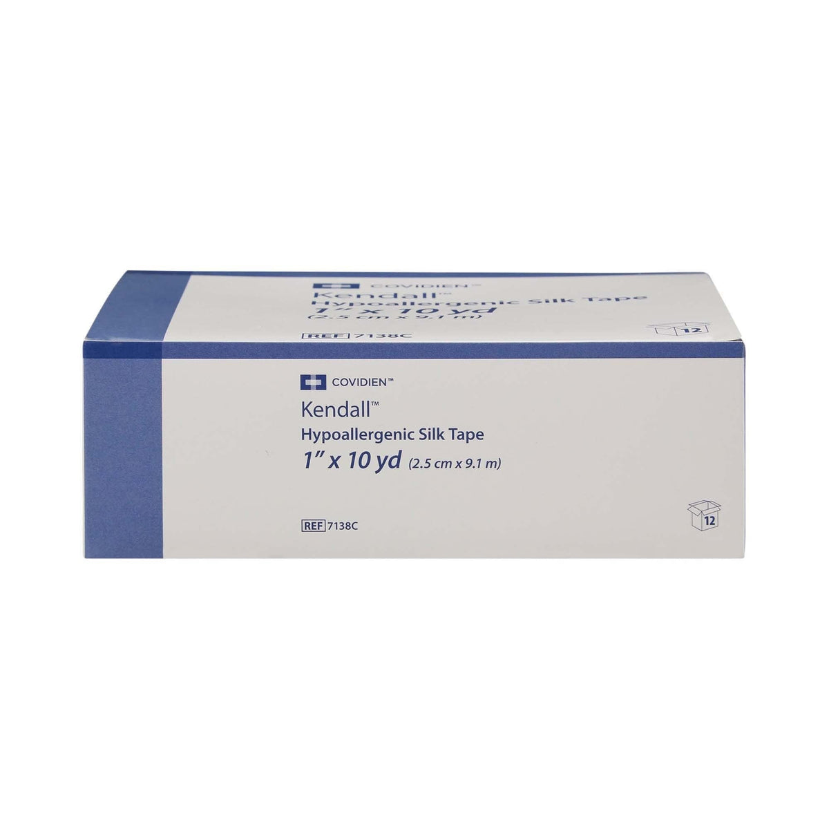 Kendall Hypoallergenic Silk-Like Cloth Medical Tape, Non-Sterile, White, 1" x 10 Yard - 7138C-Single - LL Medico