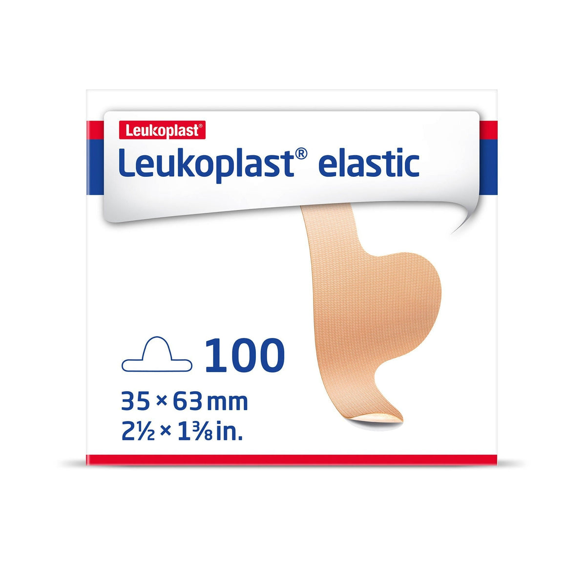 Leukoplast Elastic Fabric Adhesive Strip, Non-Sterile, Toe Shield, 35 x 63mm (1 3/8" x 2 1/2") - 7645618-Box - LL Medico