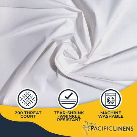 Lew Jan Textile Flat Bed Sheet, Twin, 66" x 104", White - V21-660430-Single - LL Medico