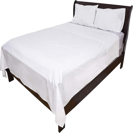 Lew Jan Textile Flat Bed Sheet, Twin, 66" x 104", White - V21-660430-Single - LL Medico