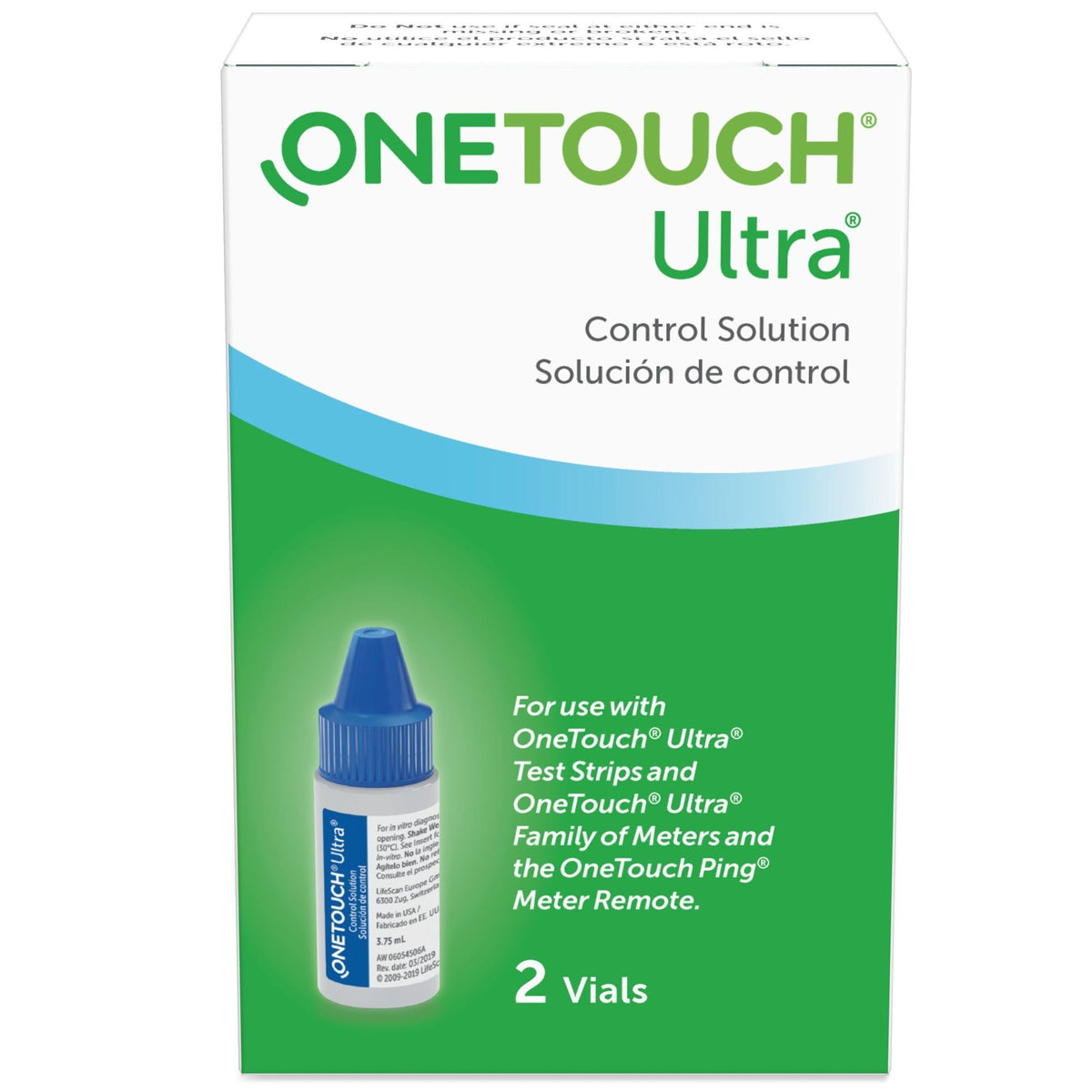 LifeScan OneTouch Ultra Blood Glucose Control Solution, 2" x 4 mL - 53885045802-Box - LL Medico