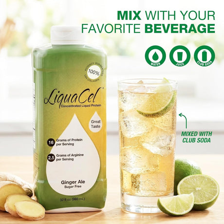 LiquaCel Concentrated Liquid Protein, Ginger Ale, 32 oz - GH-111-Single - LL Medico