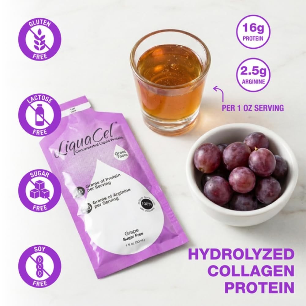 LiquaCel Concentrated Liquid Protein, Grape Flavor, 1 oz - GH-95-Case - LL Medico
