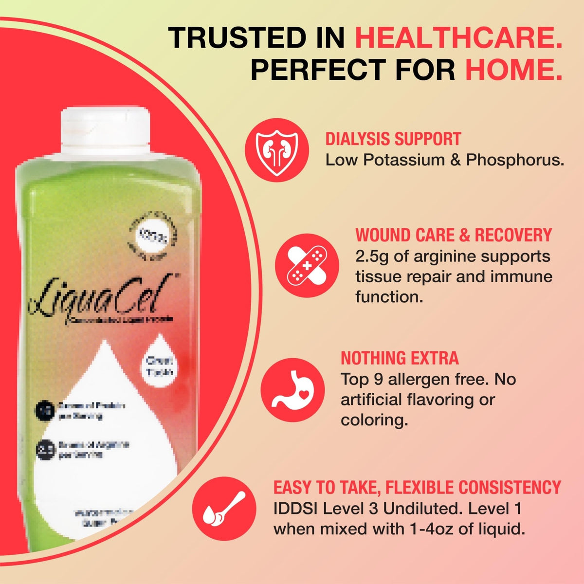 LiquaCel Concentrated Liquid Protein, Watermelon, 32 oz - GH-96-Single - LL Medico