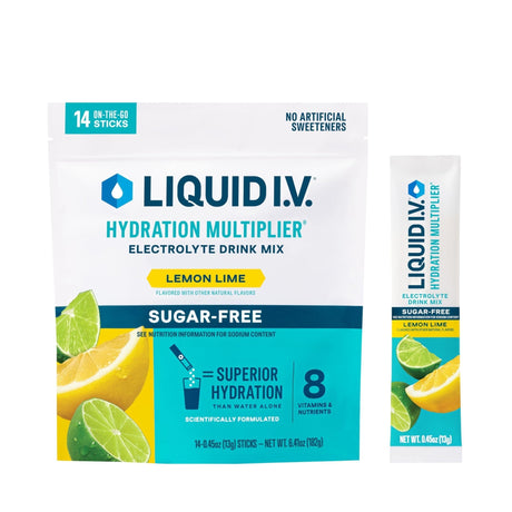 Liquid I.V. Hydration Multiplier Sugar Free Oral Electrolyte Solution, Lemon Lime, 0.45 oz - LVM-6032-Box - LL Medico