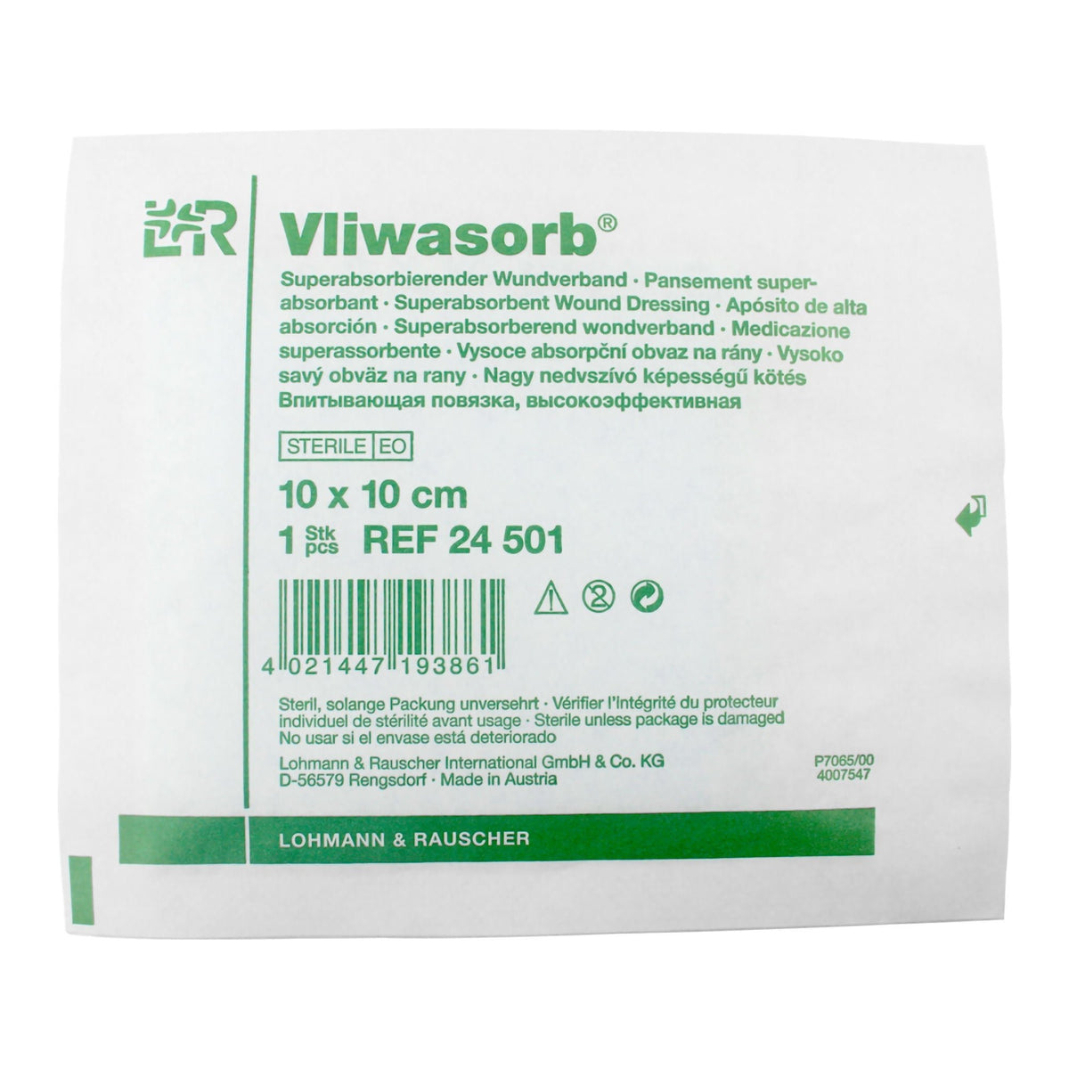 Lohmann & Rauscher Vliwasorb Super Absorbent Dressing, sterile package front