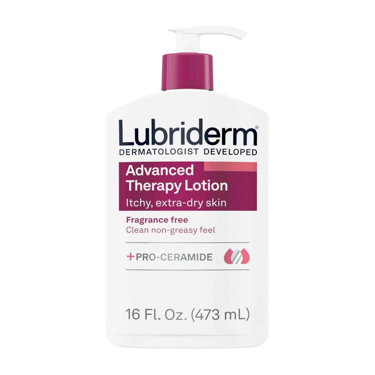 Lubriderm Advanced Therapy Lotion, Fragrance Free, 16 fl oz - 05280048234-Single - LL Medico