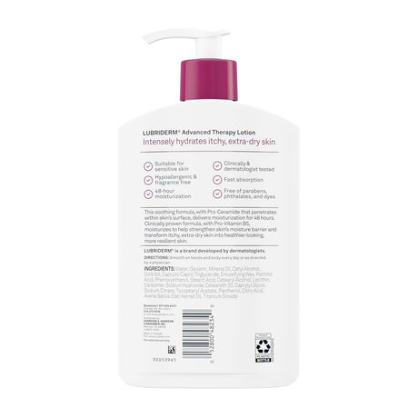 Lubriderm Advanced Therapy Lotion, Fragrance Free, 16 fl oz - 05280048234-Single - LL Medico