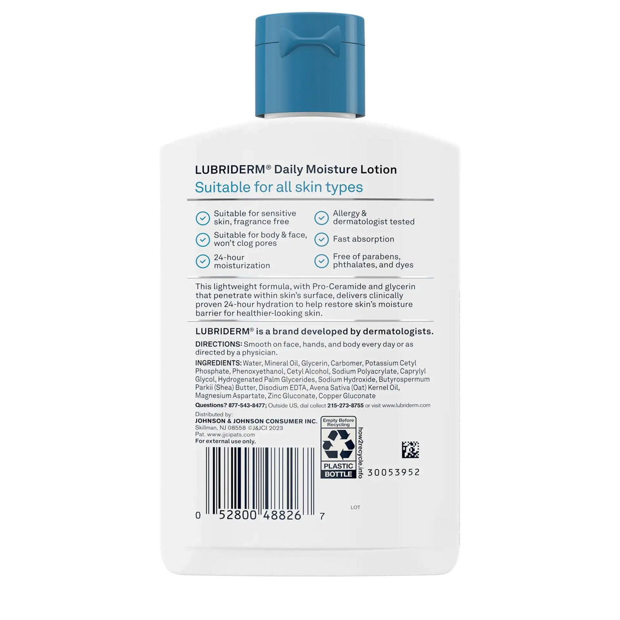 Lubriderm Daily Moisture Lotion Unscented, 16-ounce Pump Bottle - 52800048846-Single - LL Medico