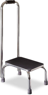 Mabis Step Stool with Handrail, Chrome Plated Steel Frame, 9.5" Step Height - 539-1902-0099-Single - LL Medico